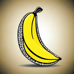 A banana silhouette filled with diamonds, rendered in a 2D cartoon style