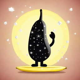 A banana silhouette filled with diamonds, rendered in a 2D cartoon style