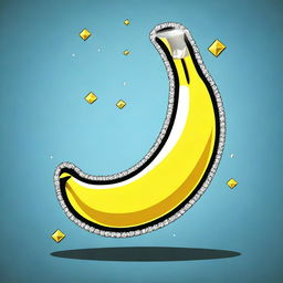 A banana silhouette filled with diamonds, rendered in a 2D cartoon style