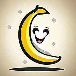 A banana silhouette filled with diamonds, rendered in a 2D cartoon style