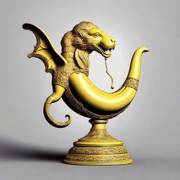 Create an image of a chimera combining a banana and Aladdin's lamp