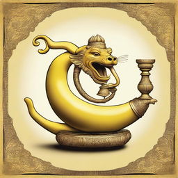 Create an image of a chimera combining a banana and Aladdin's lamp