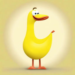 Create an image of a banana goose, a whimsical creature that combines the body of a banana with the head, neck, and feet of a goose