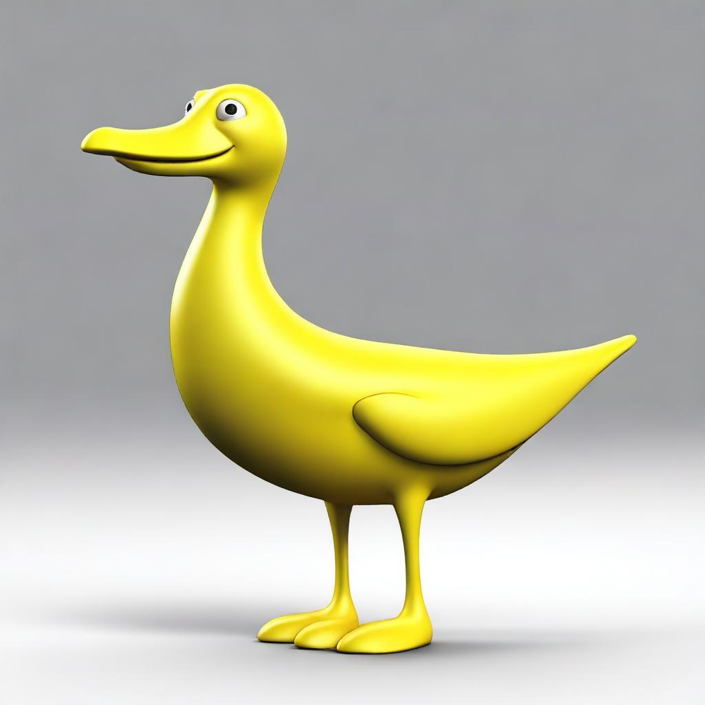 Create a sketch of a banana goose, a whimsical creature that combines the body of a banana with the head, neck, and feet of a goose