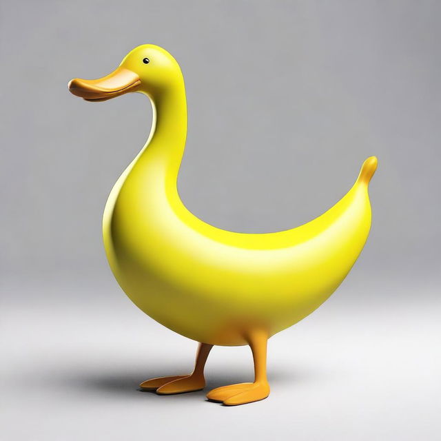 Create a sketch of a banana goose, a whimsical creature that combines the body of a banana with the head, neck, and feet of a goose