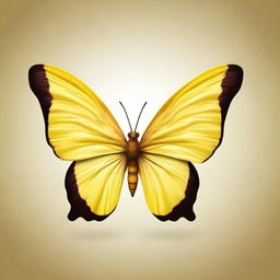 Create an image of a banana butterfly with wings resembling banana peels