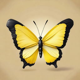 Create an image of a banana butterfly with wings resembling banana peels