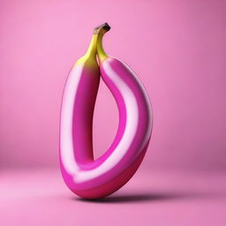 Create an image of a pink banana, rendered in a latex style