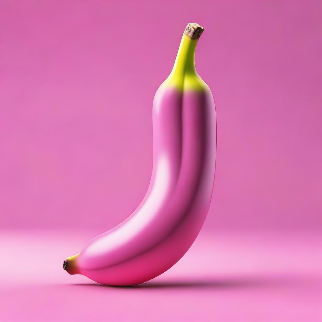 Create an image of a pink banana, rendered in a latex style