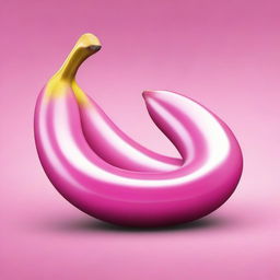 Create an image of a pink banana, rendered in a latex style