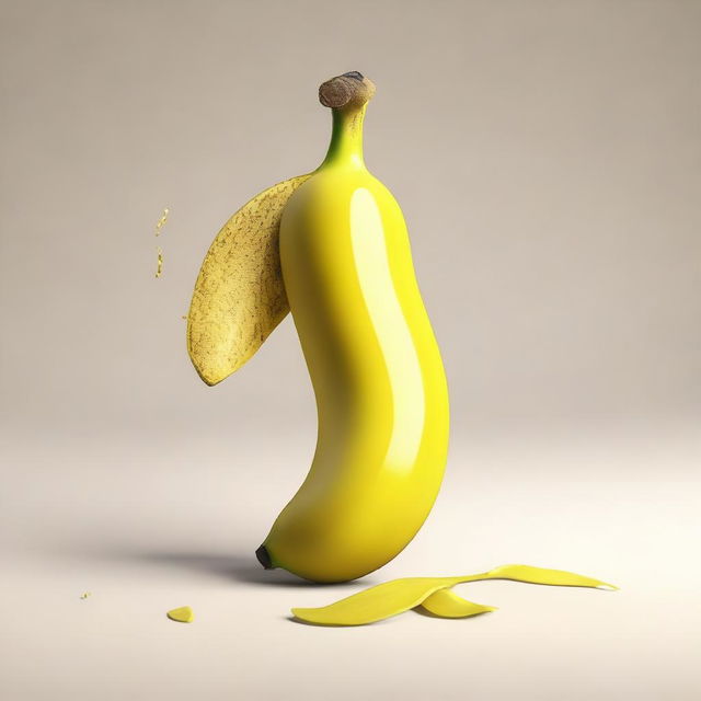 Create an image of a bitten banana, showing a banana with a bite taken out of it