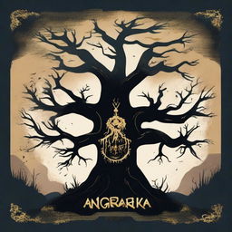 Create a flat design movie poster for a horror fantasy film titled 'ANGKARA'