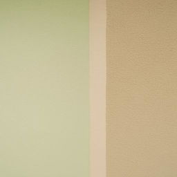 Walls painted in alternating shades of soft green and warm beige