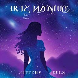 The cover shows a starry background in shades of blue and purple, with the silhouette of a curvy girl looking towards the horizon, lost in her thoughts