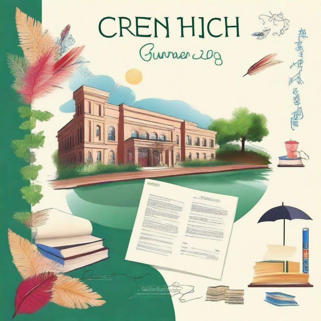 Design a cover page for a Grade 12 English summer project for Credence High School