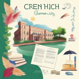 Design a cover page for a Grade 12 English summer project for Credence High School