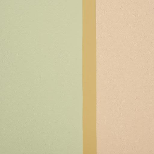 Walls painted in alternating shades of soft green and warm beige