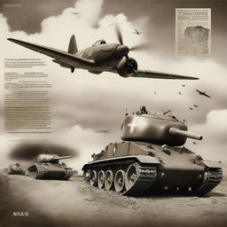 Create a detailed image that visually represents the title '50 Mind-Blowing Facts About World War II You Didn't Know'