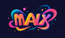 Psychedelic text logo saying 'Max' in vibrant, swirling colors.