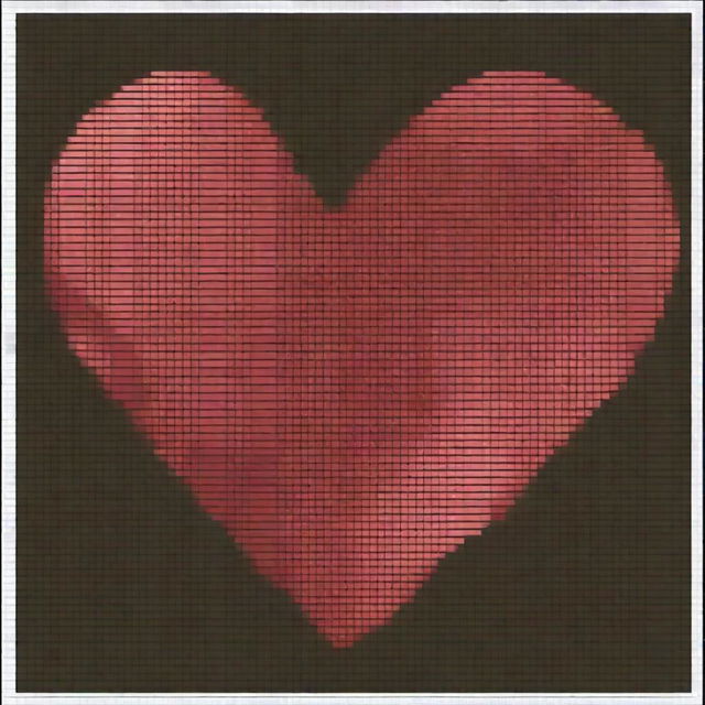 Create a pixel outline of a heart with dimensions of 100x100 pixels