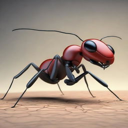 Create an image of a car designed to look like an ant