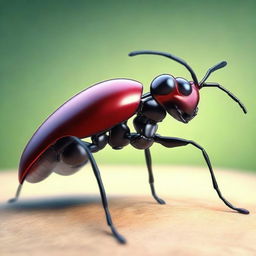 Create an image of a car designed to look like an ant