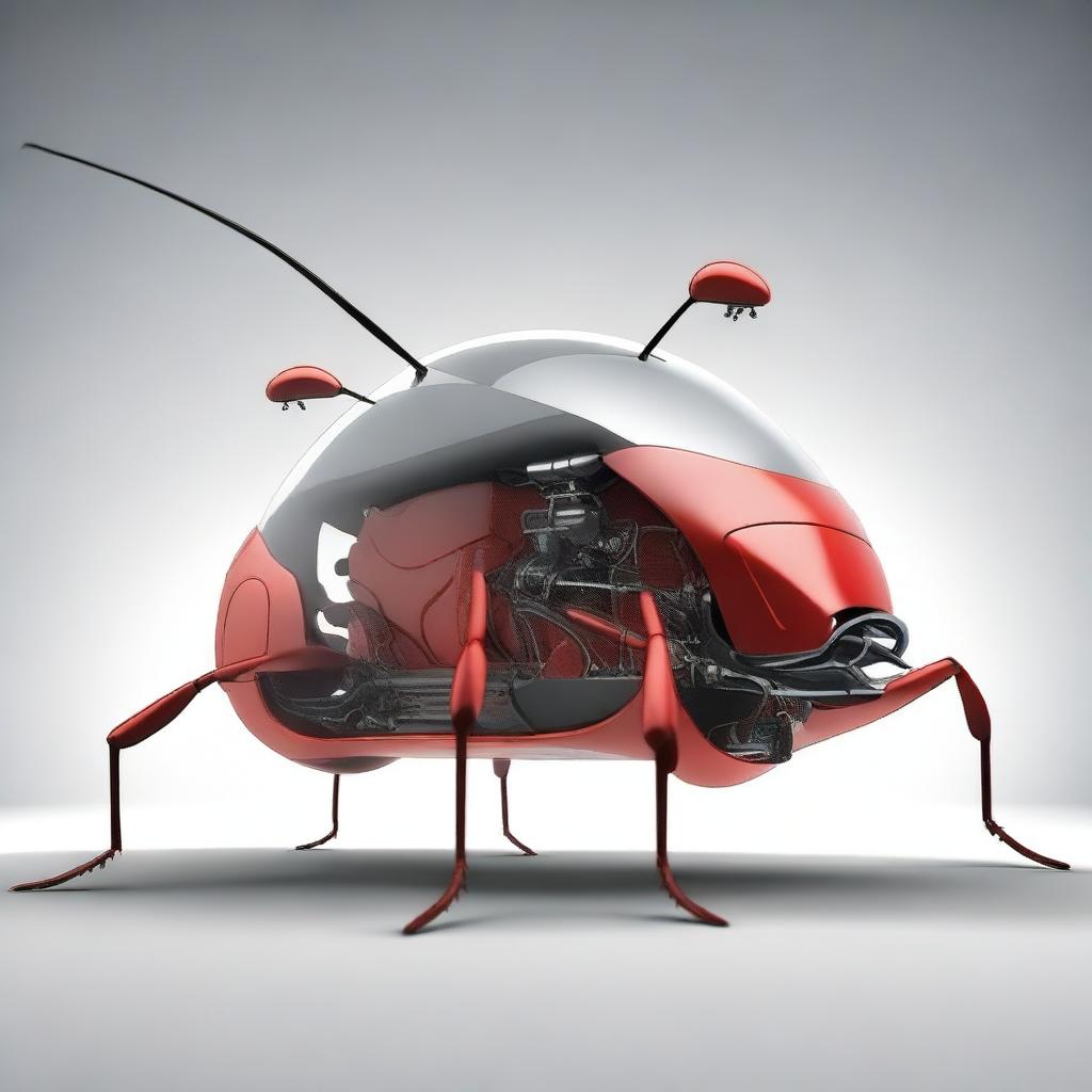 Create an image of a car designed to look like an ant