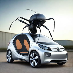 Create an image of a BMW car designed to look like an ant