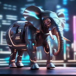 Create an image of a futuristic elephant