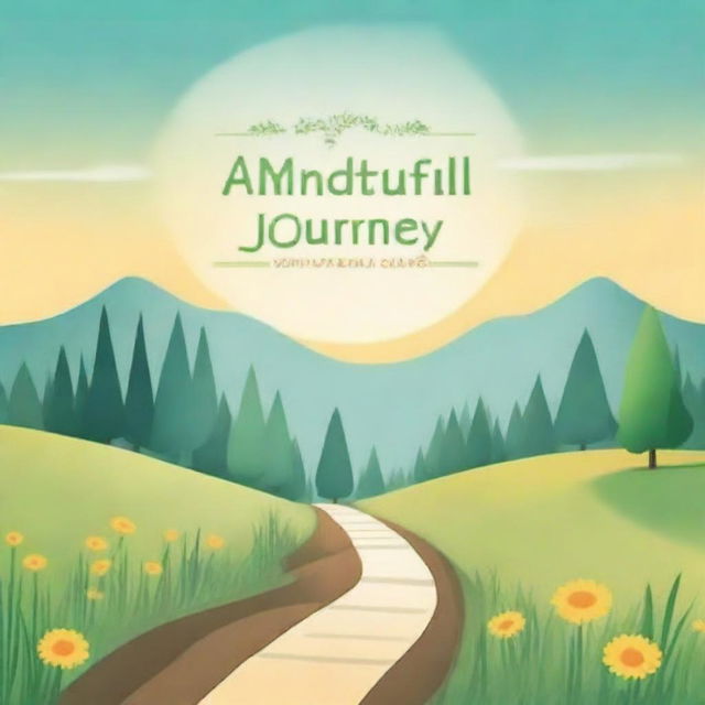 Create an engaging book cover for a book titled "A Mindful Journey: How to Cultivate Presence and Growth" by Corbin Carver