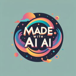 Psychedelic text logo saying 'Made with AI' in a spectrum of swirling colors.