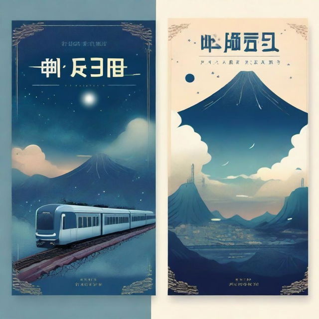 Create a book cover and back cover for a novel titled '星穹铁道' (Starry Sky Railway)