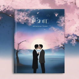 A romantic book cover featuring two men sharing a kiss under a starlit sky