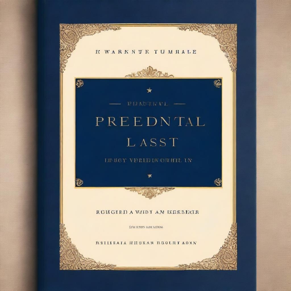 A book cover entitled 'Presidential Last Words' with a navy blue background