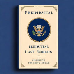 A book cover entitled 'Presidential Last Words' with a navy blue background