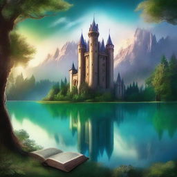 A captivating book cover featuring an intriguing scene from a fantasy world