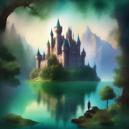 A captivating book cover featuring an intriguing scene from a fantasy world