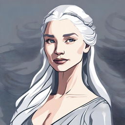 A stylized and slightly suggestive portrait of Daenerys Targaryen, the Mother of Dragons, from Game of Thrones