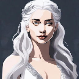 A stylized and slightly suggestive portrait of Daenerys Targaryen, the Mother of Dragons, from Game of Thrones