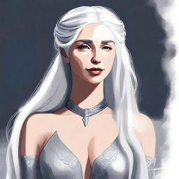 A stylized and slightly suggestive portrait of Daenerys Targaryen, the Mother of Dragons, from Game of Thrones