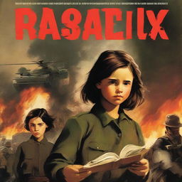 A book cover featuring a girl in the middle reading two letters, with her parents in the background engaged in a fight