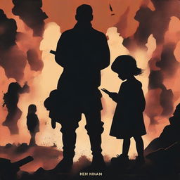 A book cover featuring two parents in shadows on either side, engaged in a fight