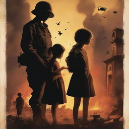 A book cover featuring two parents in shadows on either side and a girl in the middle reading two letters