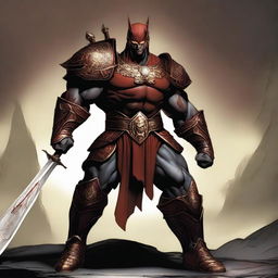 The fantasy god of honor and war called Kain is a formidable warrior, with a muscular build and a fierce countenance