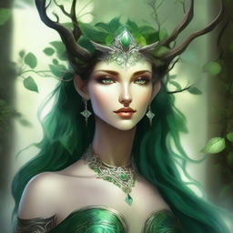 The fantasy goddess of seasons and the hunt called Eldara emanates an aura of serene strength