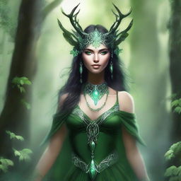 The fantasy goddess of seasons and the hunt called Eldara emanates an aura of serene strength