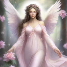 The fantasy goddess of innocence and peace called Seraphina exudes compassion and serenity