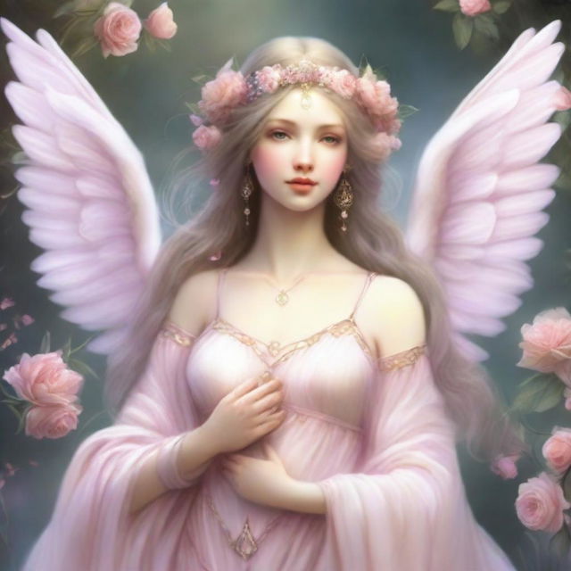 The fantasy goddess of innocence and peace called Seraphina exudes compassion and serenity