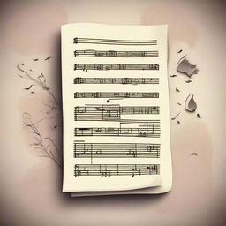 Create a romantic background featuring scattered pages and voice notes