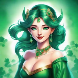 The fantasy goddess of luck and mischief called Lyra is a figure of playful charm